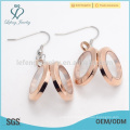 Funky rose gold plain locket magnetic girls floating locket earrings wholesale price